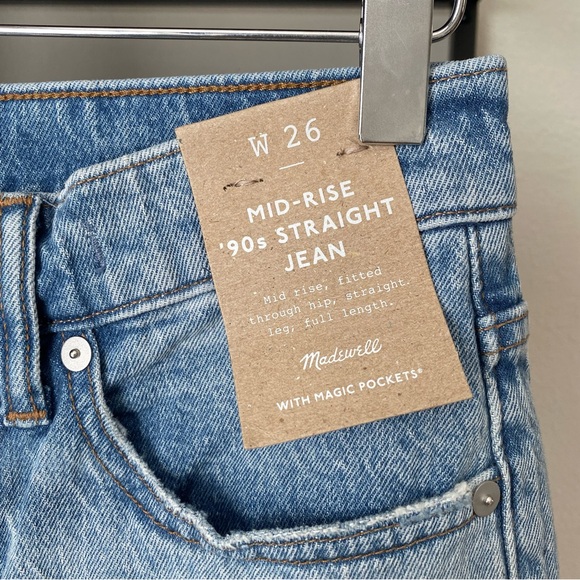 NWT Madewell 90’s Straight Mid Rise Jeans - Picture 5 of 6